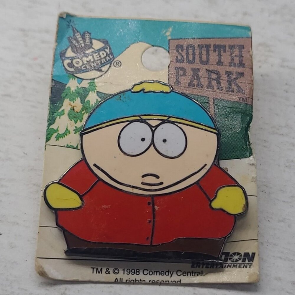 RARE VINTAGE 1998 SOUTH PARK ENAMEL PIN ERIC CARTMAN COMEDY CENTRAL NEW